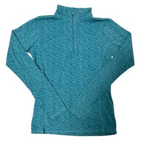 Women's Teal Long Sleeve Quarter-Zip Top